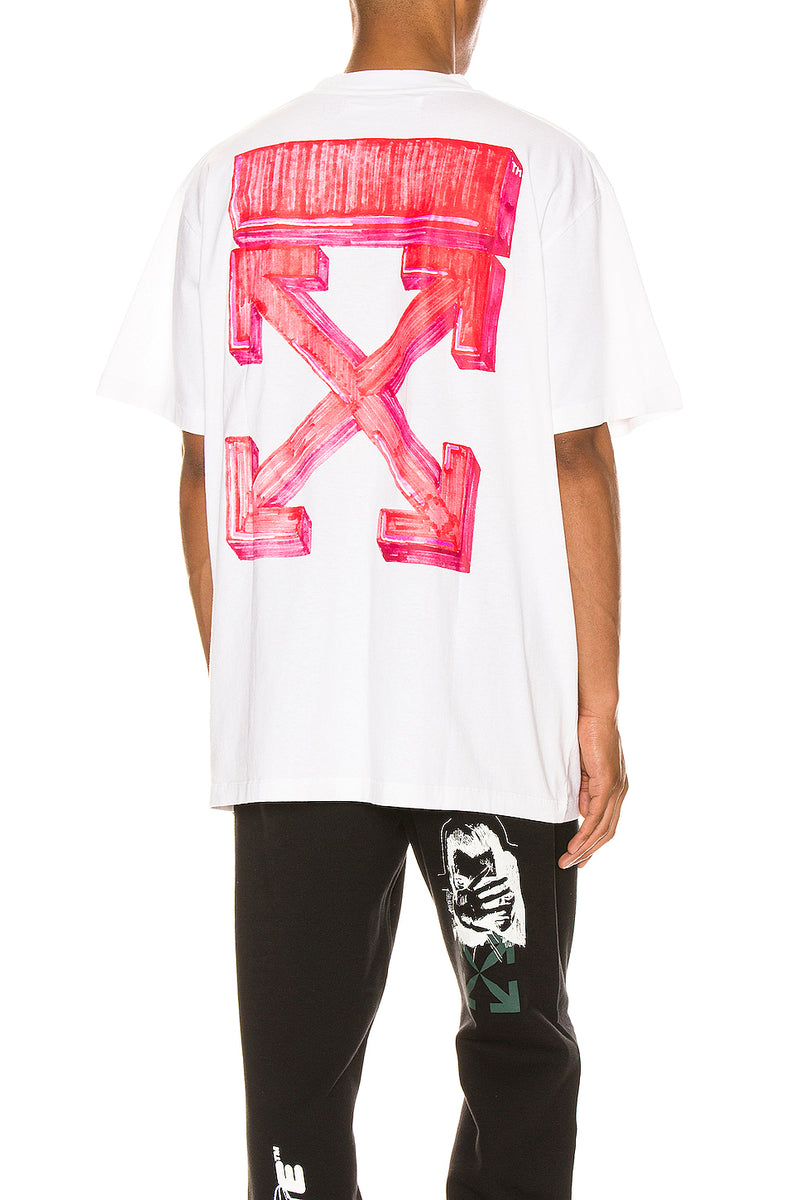 Off white pink outlet tee