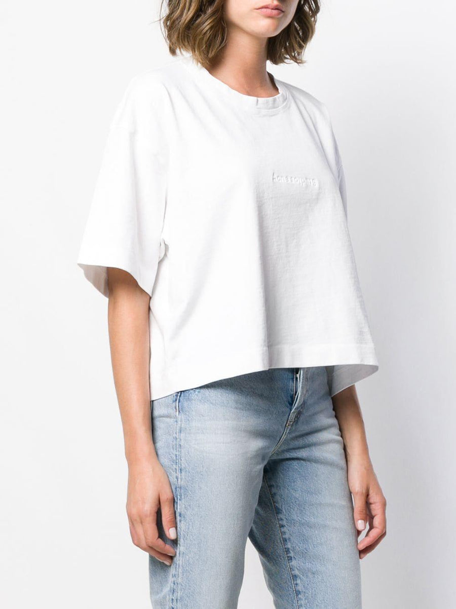 Acne Studios White Cylea Embossed Logo T-Shirt – Balewink