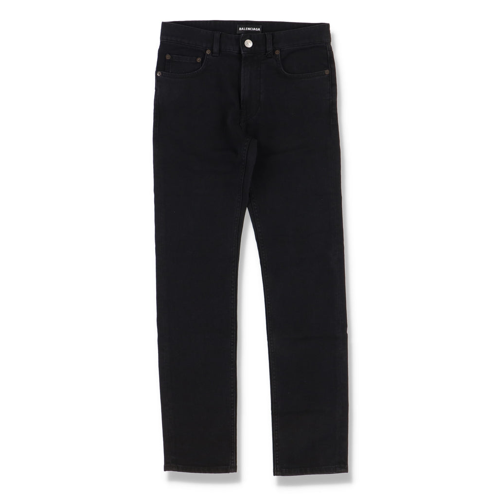 Balenciaga Black Washed Japanese Denim Slim Jeans