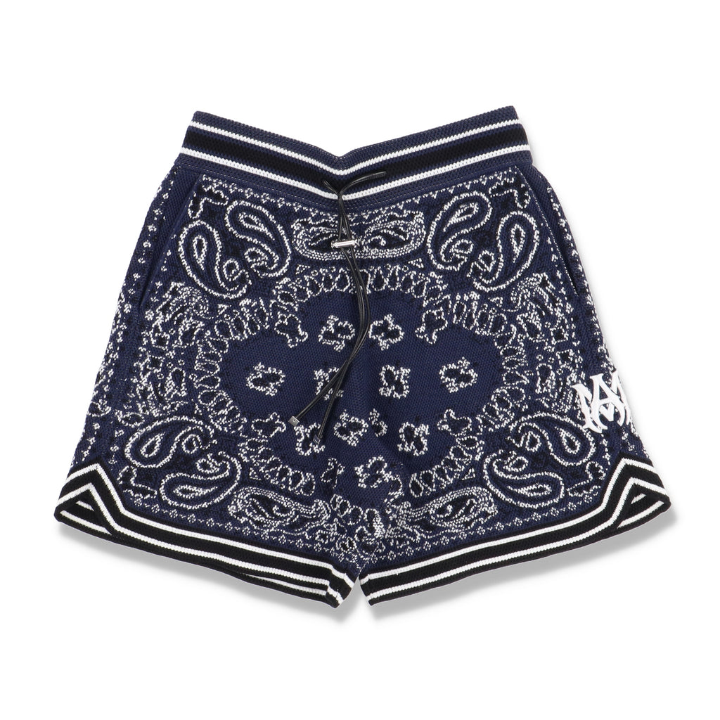 Amiri Blue Bandana Print B-Ball Knit Shorts
