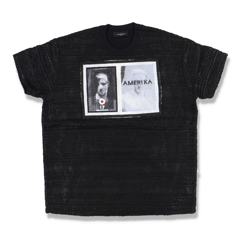 Givenchy Black Amerika Waxed Wool Blend Oversized T-Shirt