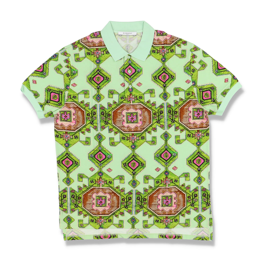 Givenchy Green Persian Rug Print Oversized Polo