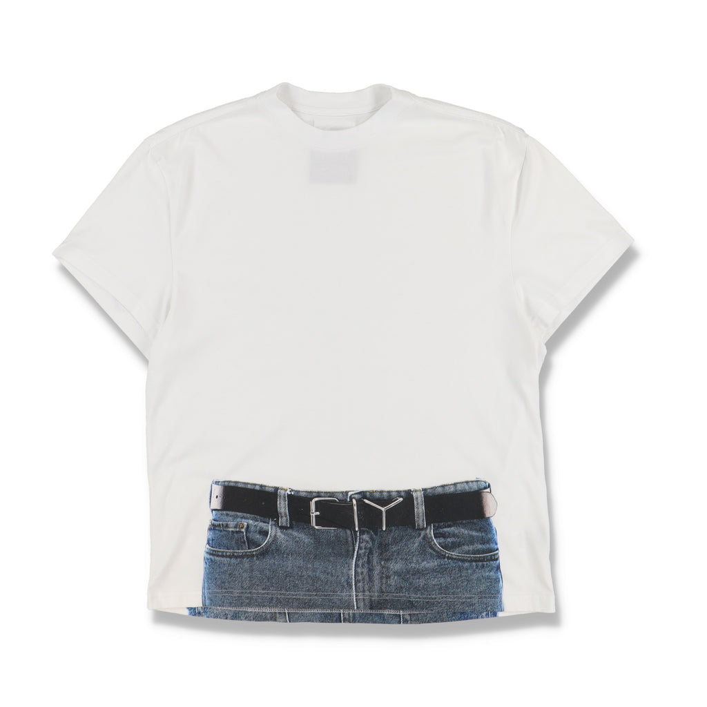 Jean Paul Gaultier × Y/Project White Trompe L'oeil Y Belt T-Shirt