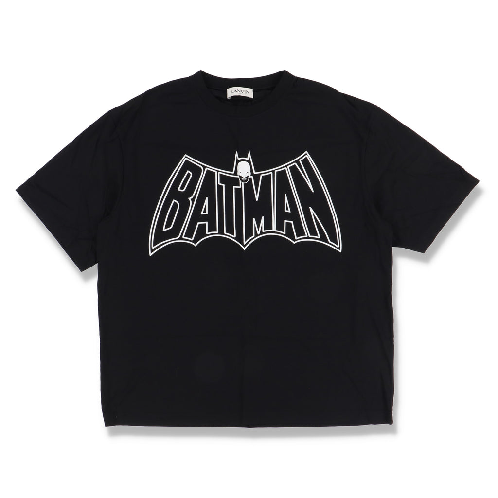 Lanvin Black Batman Embroidered Logo Oversized T-Shirt