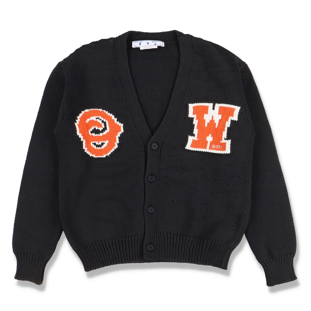 Off-White Black OW Patch Knit Oversized Cardigan