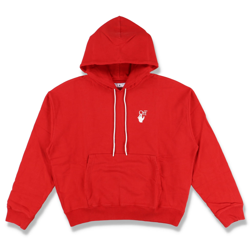 Off-White Red Cut Here Arrows Oversized Hoodie