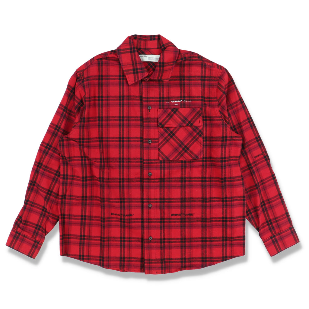 Off-White Red Check Arrows Logo Flannel Shirt