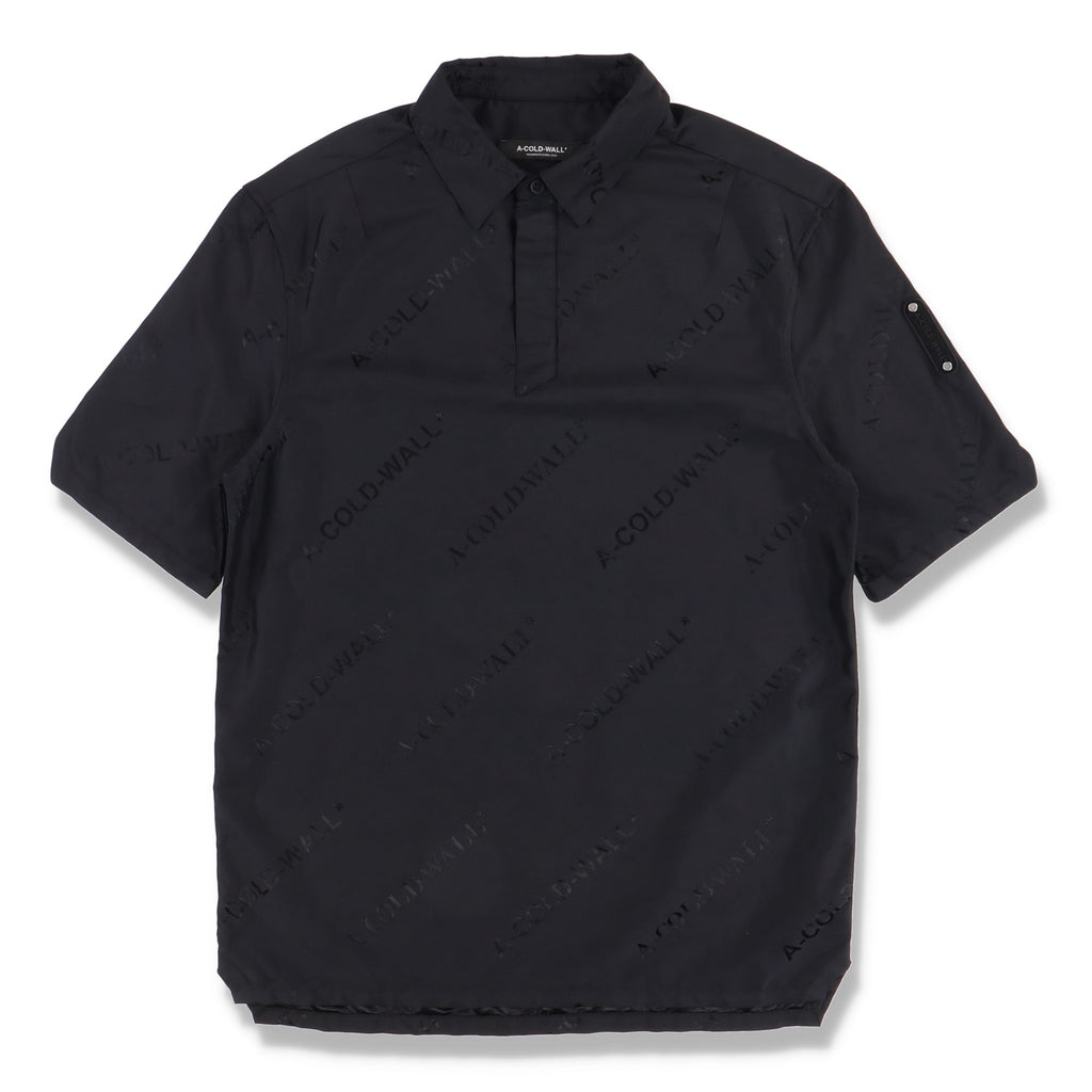 A Cold Wall Black Nylon ACW Monogram Logo Short Sleeve Shirt