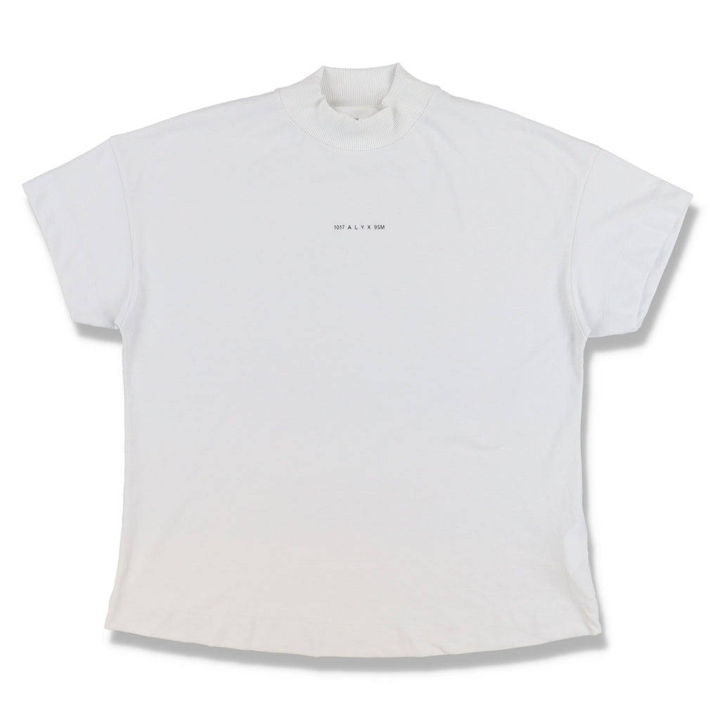 1017 ALYX 9SM White Visual Logo Oversized Mock Neck T-Shirt