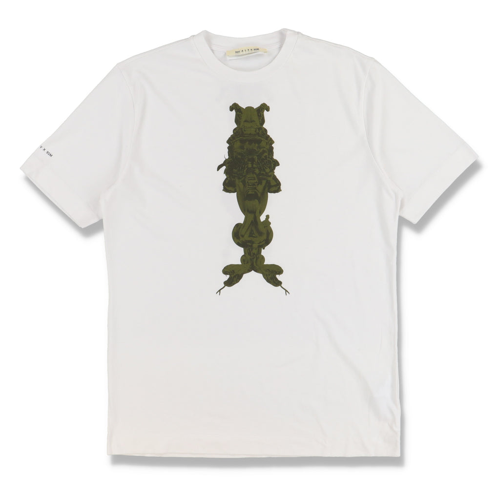 1017 ALYX 9SM White and Green Manico Print Sleeve Logo T-Shirt