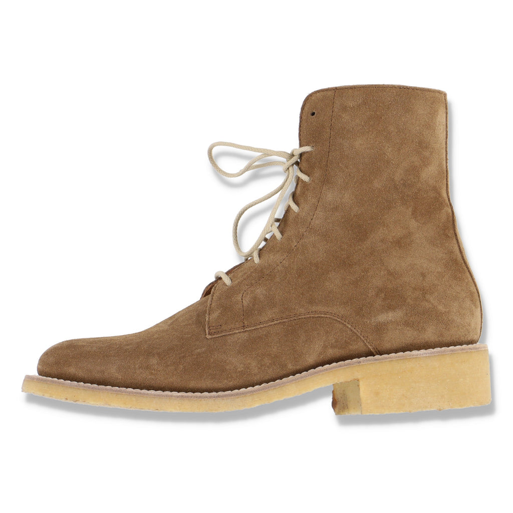 Amiri Brown Suede Combat Boots with Crepe Sole