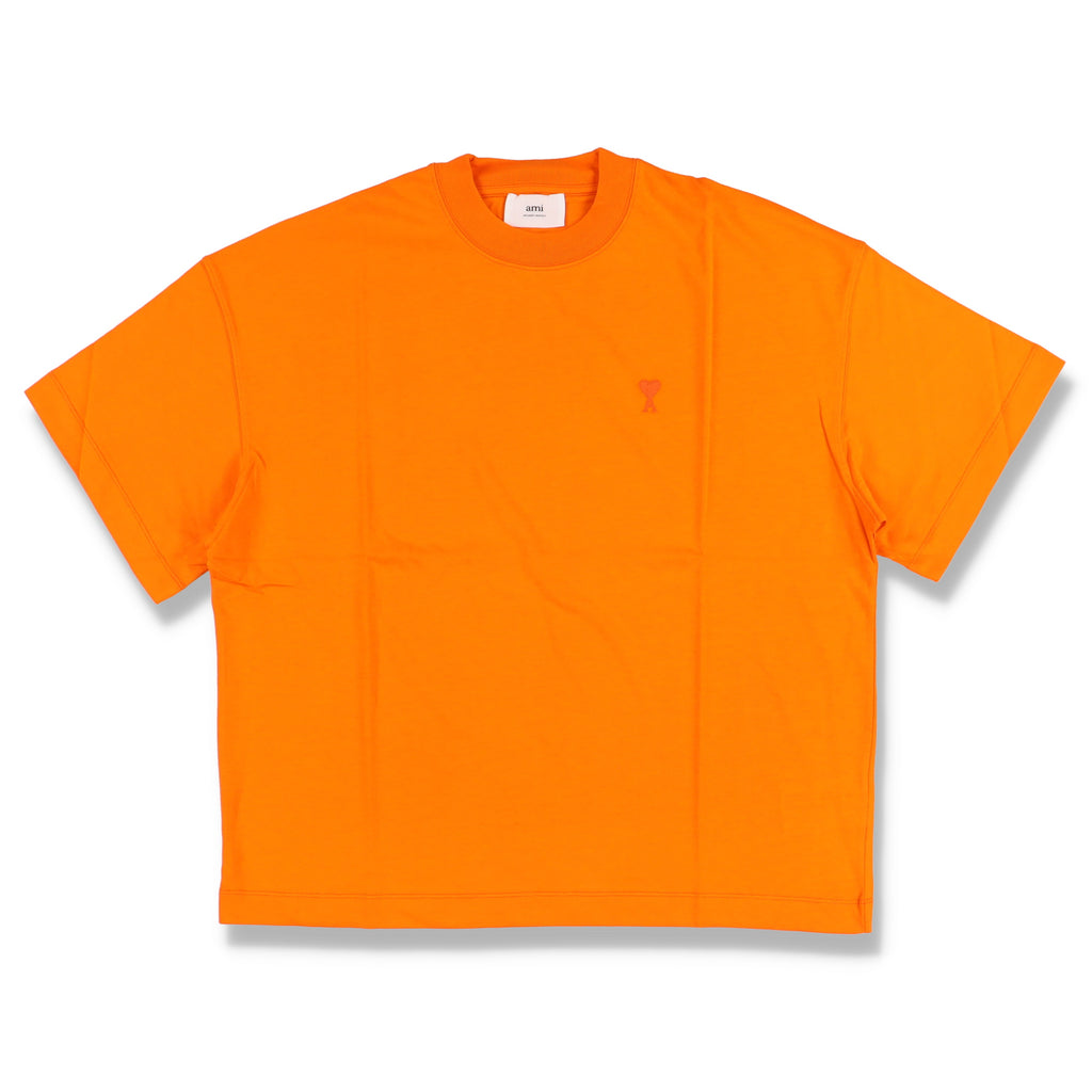 AMI Orange Ami De Couer Logo Oversized T-Shirt