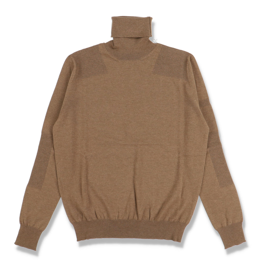 Amiri Brown Fitted Embroidered Logo Turtleneck Sweater