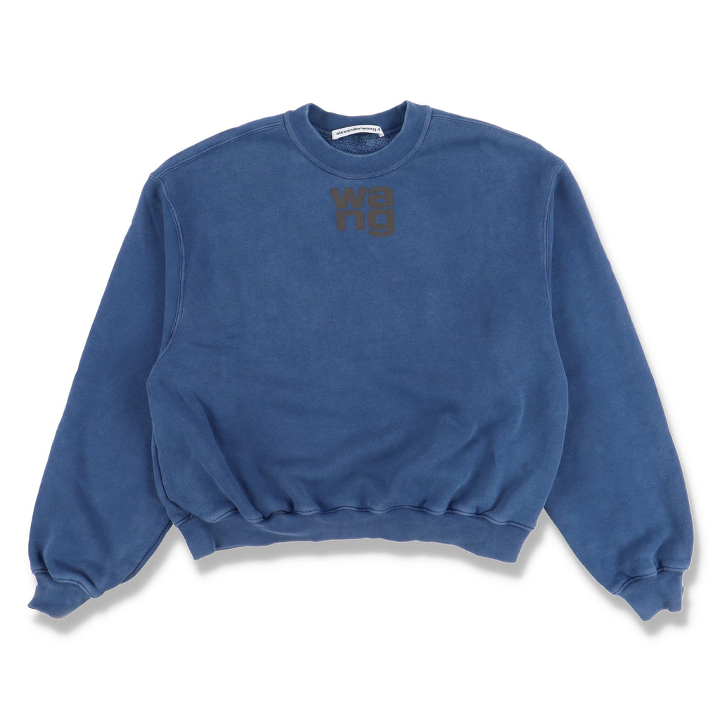 Alexander Wang Blue Puff Logo Terry Cotton Sweatshirt