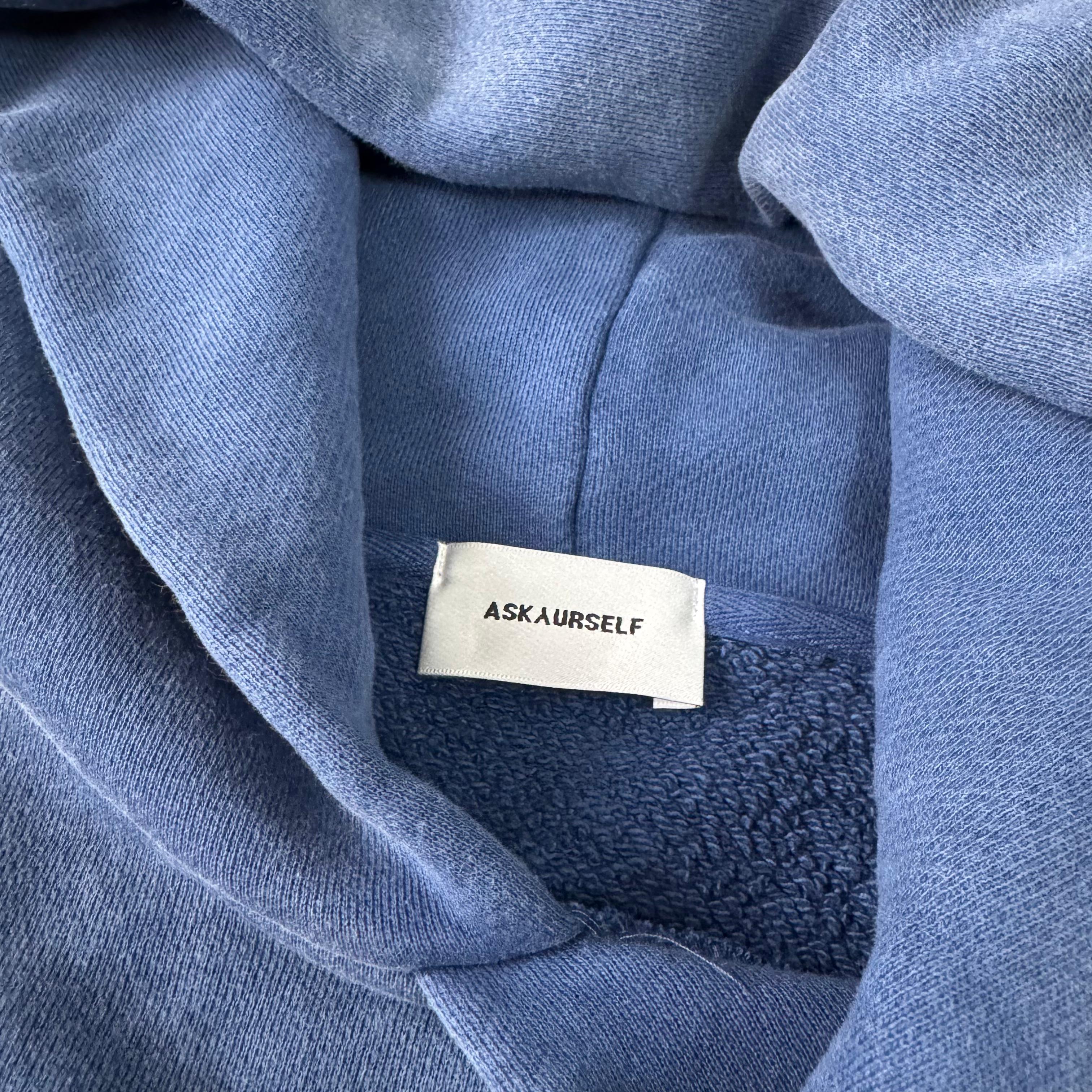 Askyurself Navy Vintage Banned Ripped Pocket Oversized Hoodie
