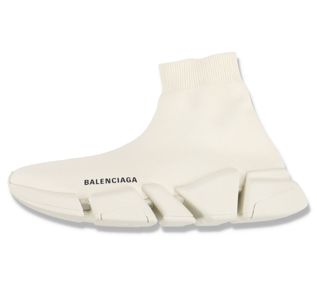 Balenciaga Light Beige Speed 2.0 Knit Sock Trainers