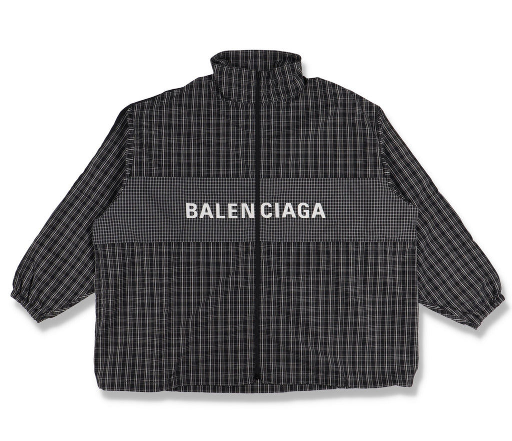 Balenciaga Grey Check Logo Track Jacket