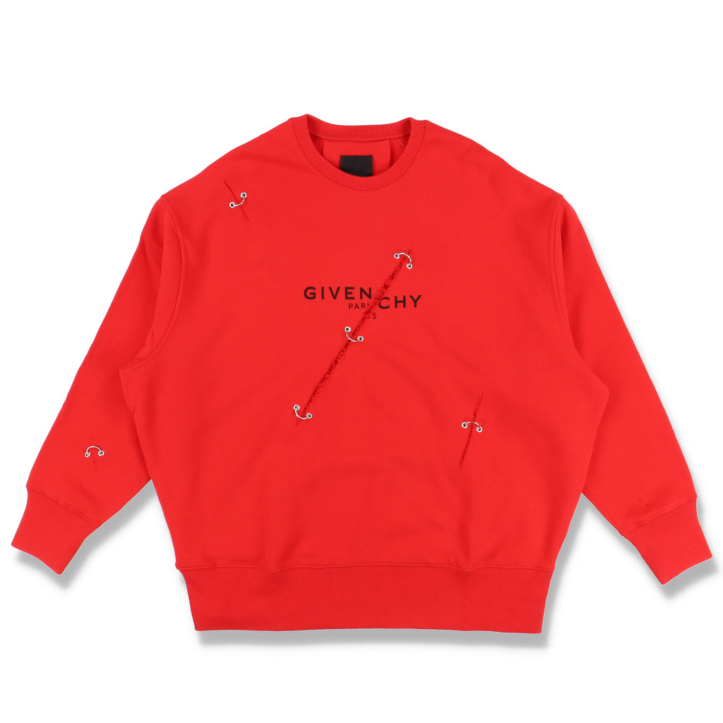 Givenchy Red Trompe L'oeil Ring Sweatshirt