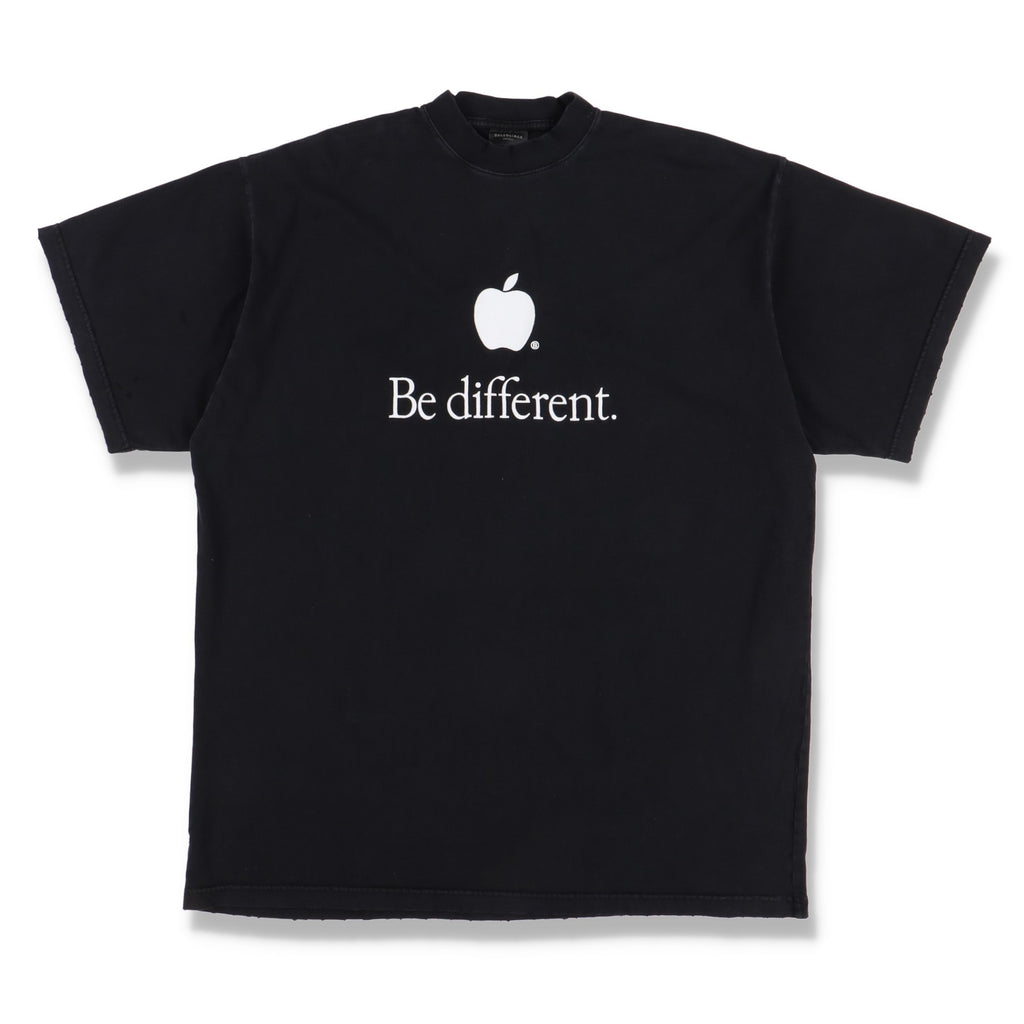 Balenciaga Washed Black Apple Be Different Oversized T-Shirt