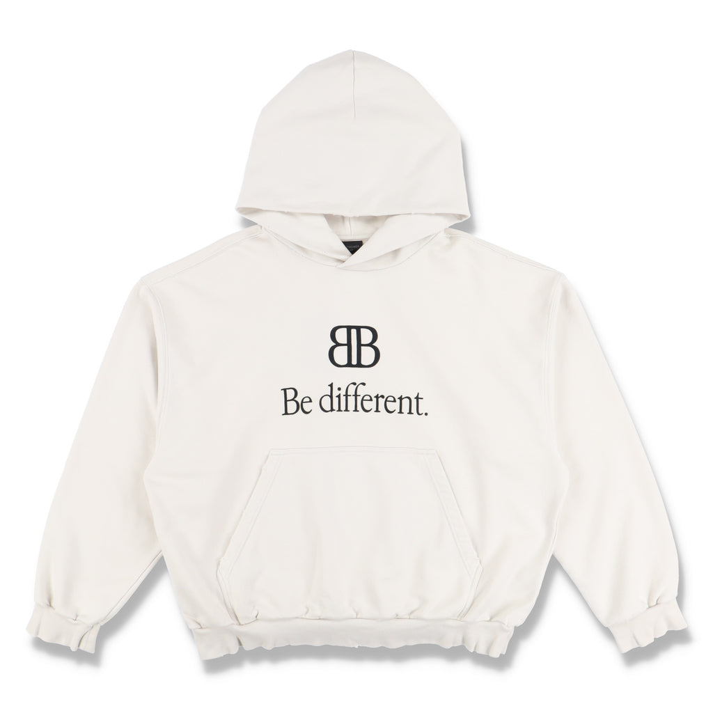 Balenciaga White BB Logo Be Different Hoodie