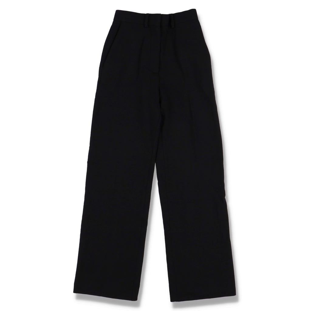 Casablanca Black Wide-Leg Pleated Merino Wool Trousers