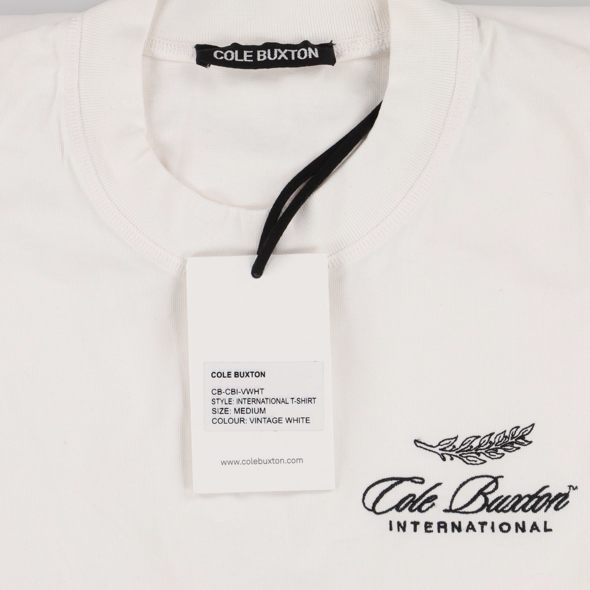 Cole Buxton Vintage White International Logo Oversized T-Shirt