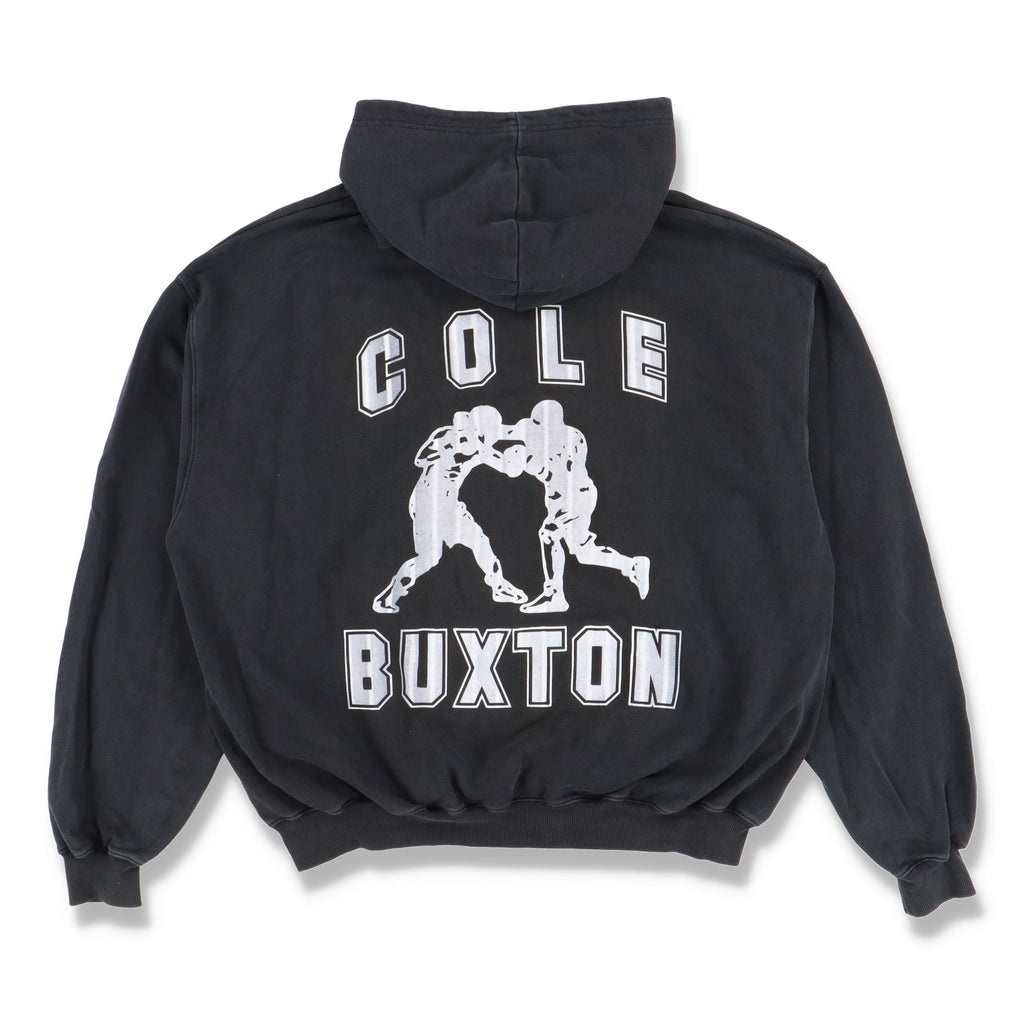 Cole Buxton Washed Black Fight Club Logo Oversized Hoodie