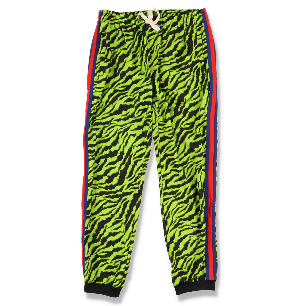 Gucci Green Zebra Print Web Track Pants