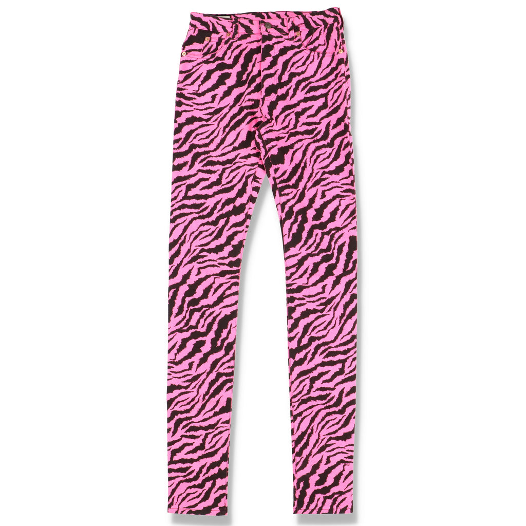 Gucci Pink Zebra Print Stretch Skinny Jeans