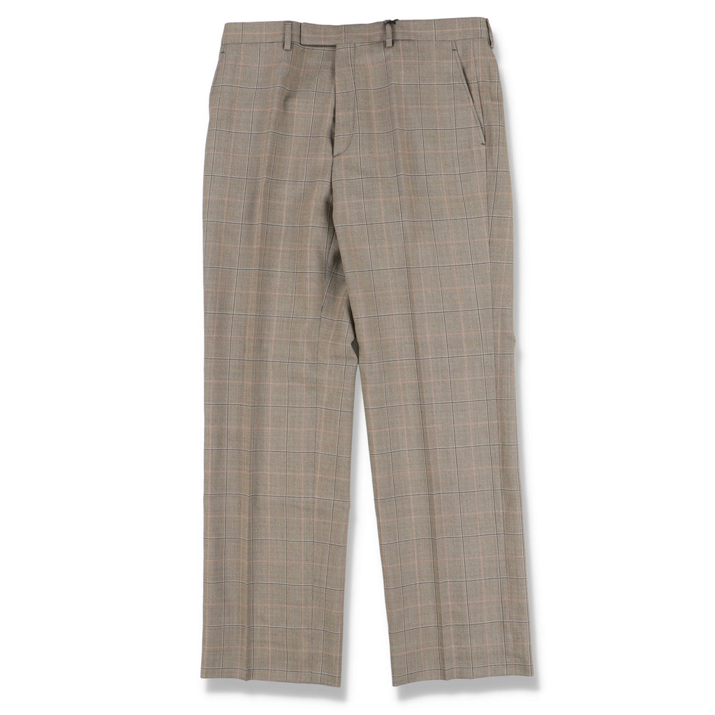 Gucci Brown Check Wool Straight-Leg Trousers
