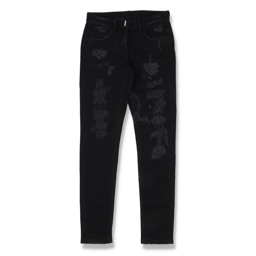 Givenchy Black Distressed Slim Jeans