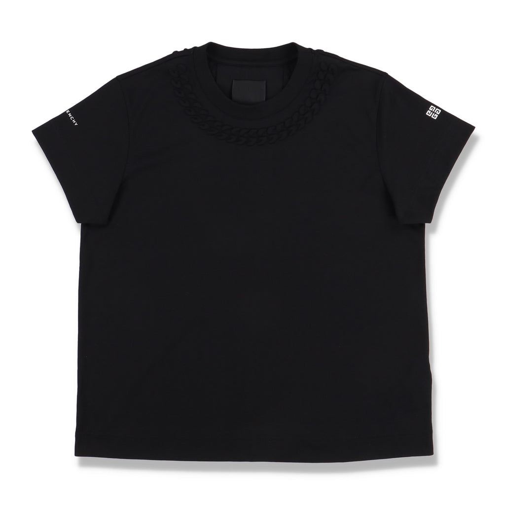 Givenchy Black Chain Embossed Collar T-Shirt