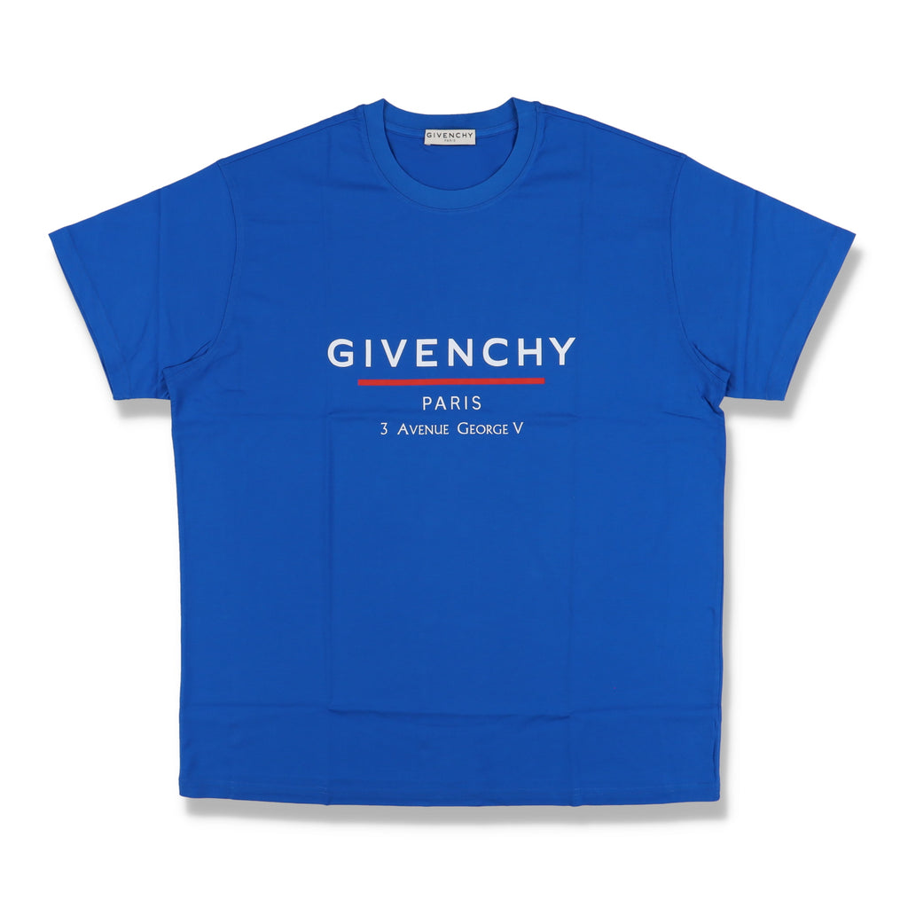 Givenchy Blue Address Logo Oversized T-Shirt