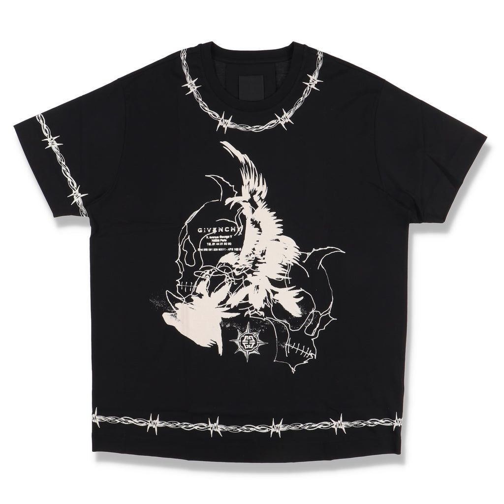 Givenchy Black Gothic Print T-shirt