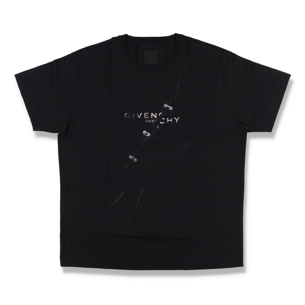 Givenchy Black Trompe L'Oeil Effect Logo Oversized T-Shirt