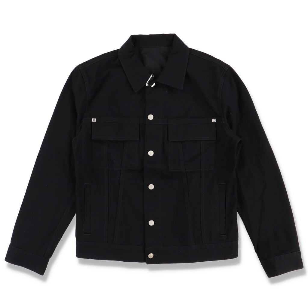 Givenchy Black Classic 4G Rivet Logo Denim Jacket