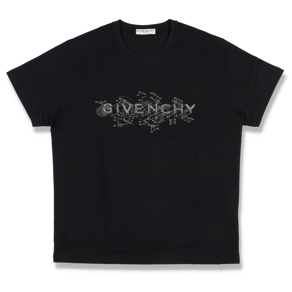 Givenchy Black Metal Applique Logo T-Shirt
