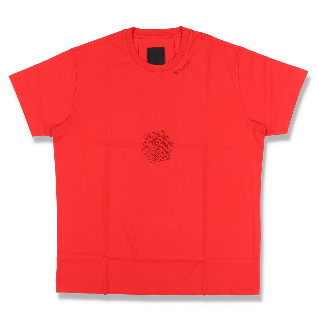 Givenchy Red Scorpion Dagger 4G Logo Oversized T-Shirt