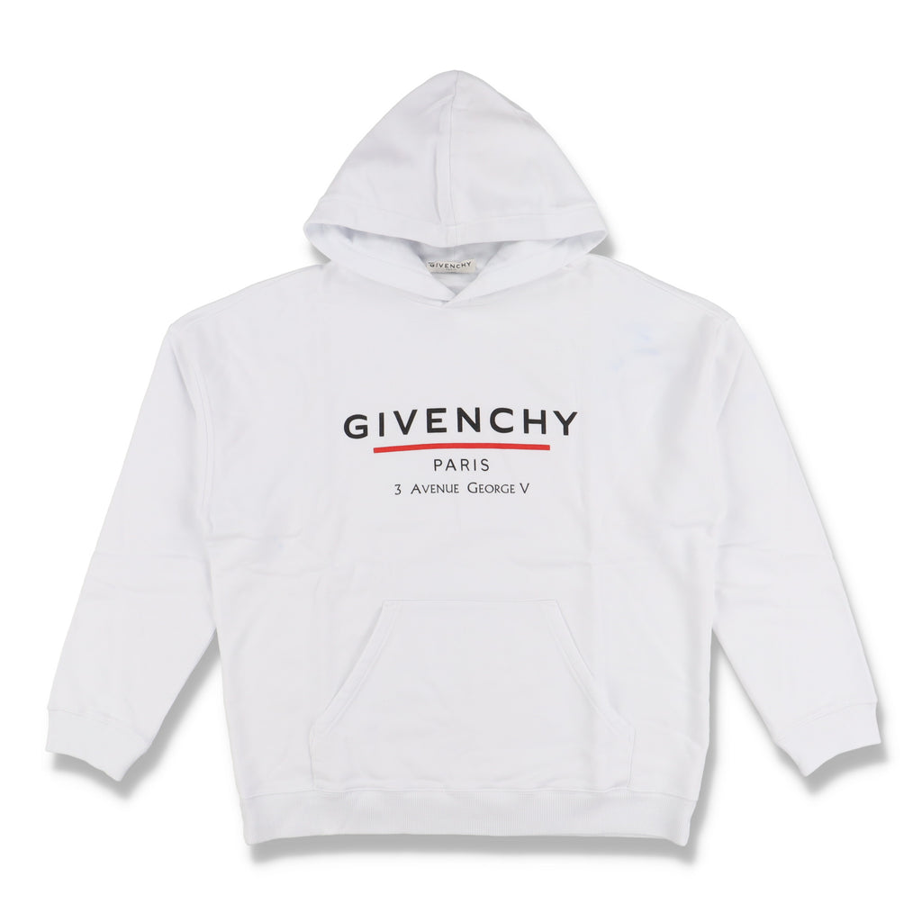 Givenchy White Address Logo Hoodie