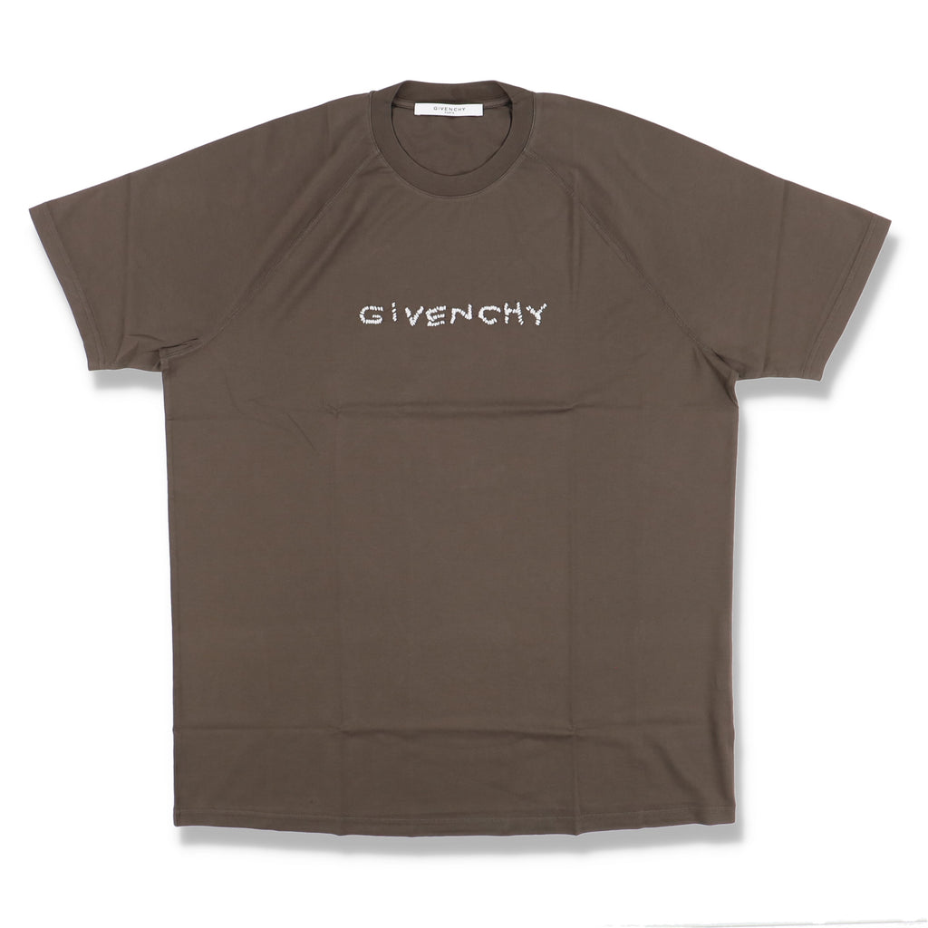 Givenchy Brown Embroidered Stitch Logo T-Shirt