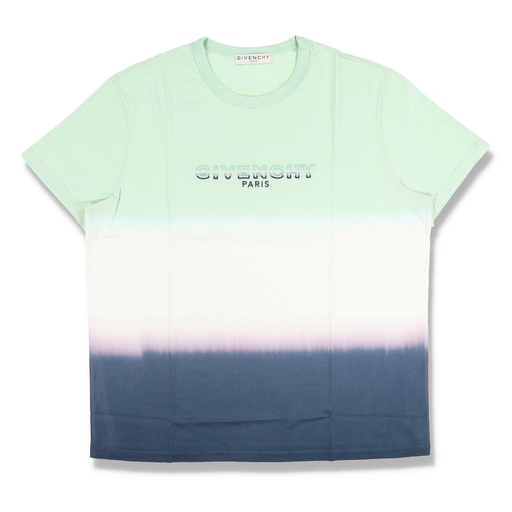 Givenchy Tricolor Dip Dye Flocked Logo Oversized T-Shirt