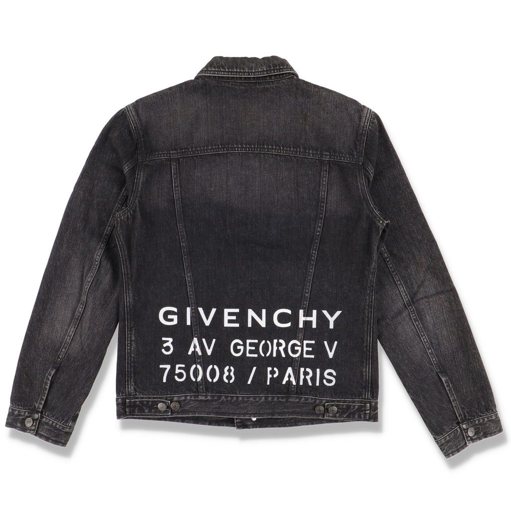 Givenchy Black Address Logo Denim Jacket