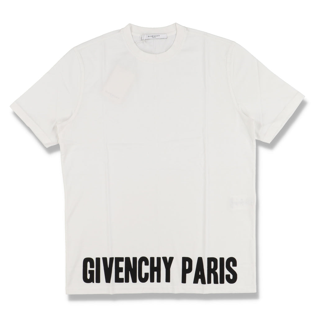 Givenchy White and Black Hem Logo T-Shirt