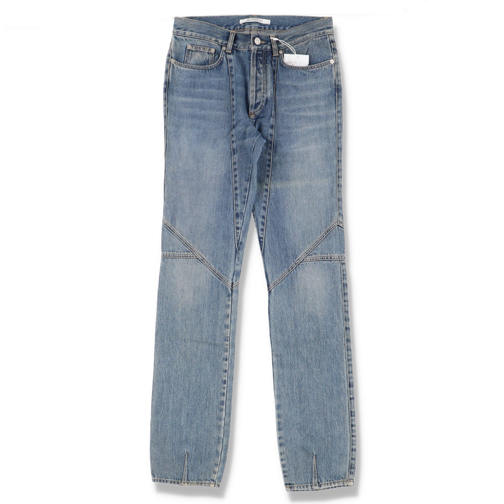 Givenchy Blue Darted Bolt Pocket Biker Jeans