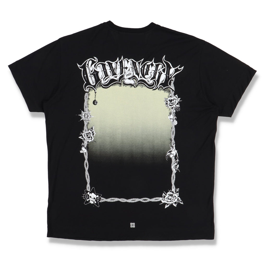 Givenchy Black Pima Cotton Empty Frame Logo T-Shirt