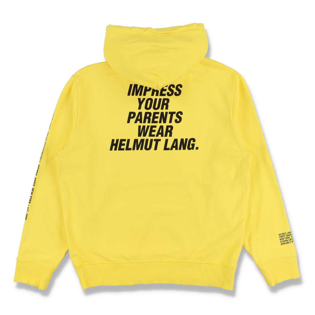 Helmut Lang Yellow Impress Your Parents Logo Hoodie