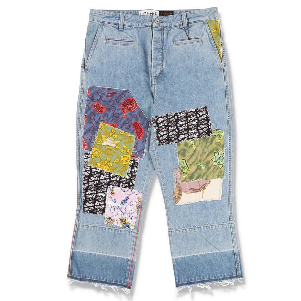 Loewe 1 of 1 Paula's Ibiza Blue Patchwork Cropped Jeans