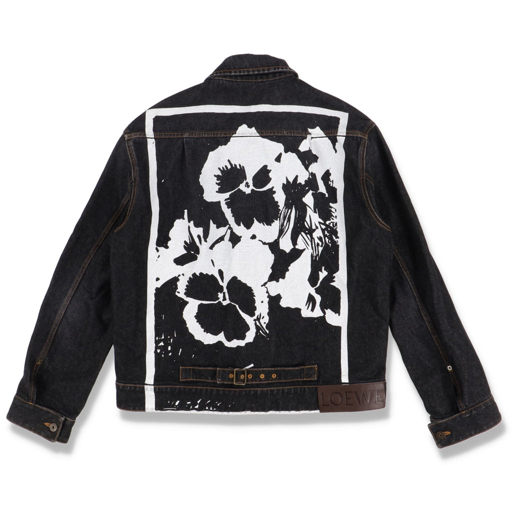 Loewe x Joe Brainard Black Pansies Print Denim Jacket