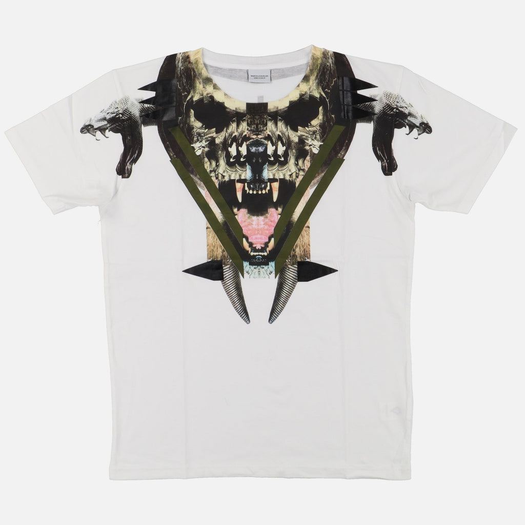 Marcelo Burlon White Pontoetoe Skull Collage T-Shirt