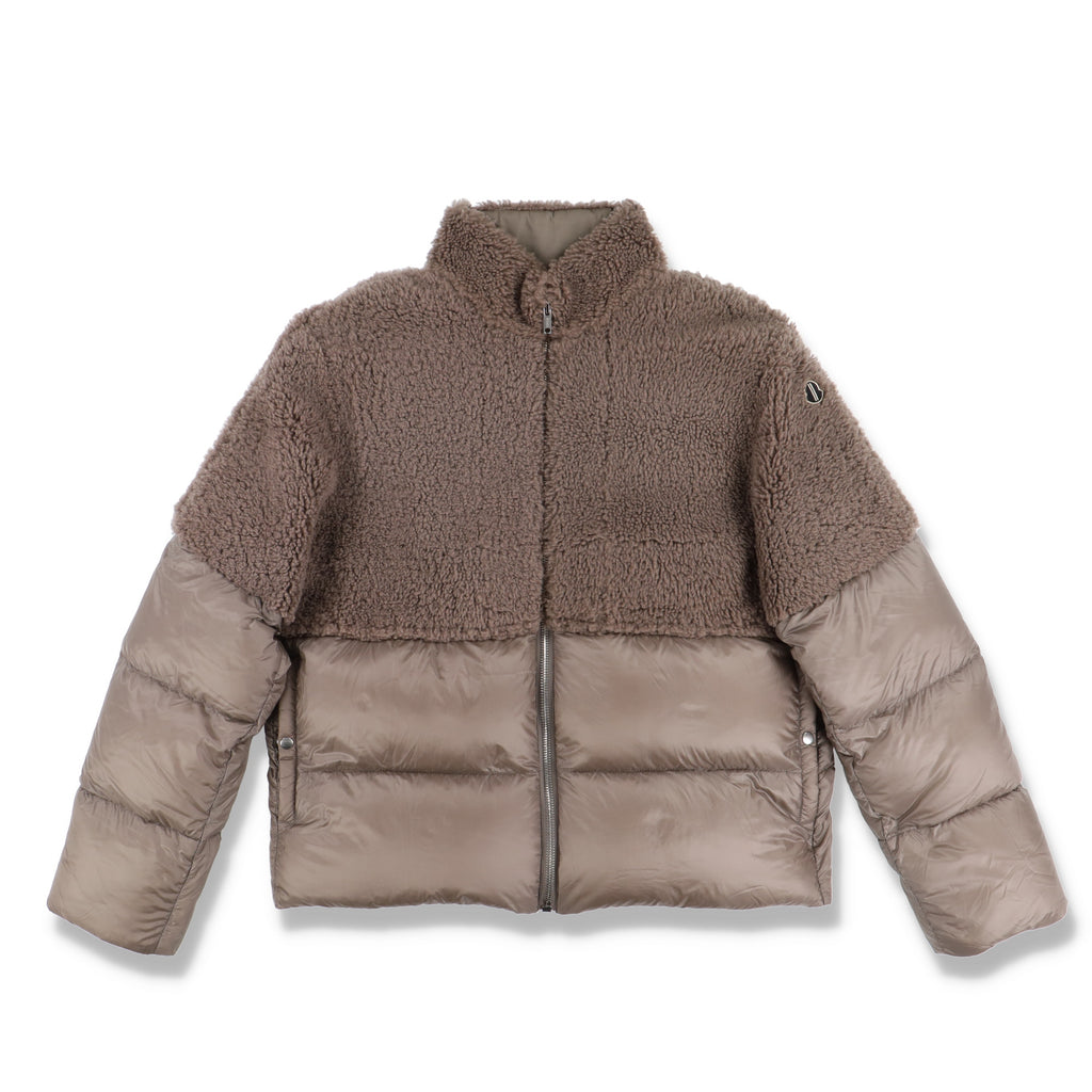 Moncler × Rick Owens Dust Brown Coyote Shearling Down Coat